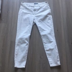White Ankle Length Stretch Jeans